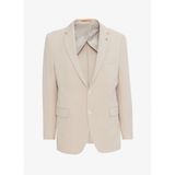 ALTINYILDIZ CLASSICS Erkek Bej Pamuklu Slim Fit Dar Kesim Mono Yaka Kapak Cepli Esnek Blazer Ceket