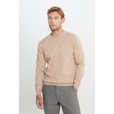 ALTINYILDIZ CLASSICS Erkek Bej Sıcak Tutan Pamuklu Standart Fit Normal Kesim Bisiklet Yaka Triko Kazak,2XL