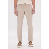 Altınyıldız Classics Erkek Bej Slim Fit Dar Kesim Beli Bağlamalı Yan Cep Gofre Desenli Pantolon - 46