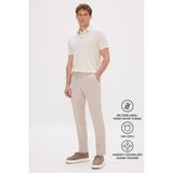 Altınyıldız Classics Erkek Bej Slim Fit Dar Kesim Beli Bağlamalı Yan Cep Gofre Desenli Pantolon - 48
