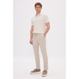 Altınyıldız Classics Erkek Bej Slim Fit Dar Kesim Beli Bağlamalı Yan Cep Gofre Desenli Pantolon - 56