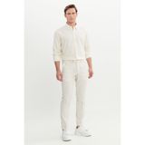 ALTINYILDIZ CLASSICS Erkek Bej Slim Fit Dar Kesim Beli Lastikli Yan Cep Klasik Pantolon