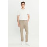 ALTINYILDIZ CLASSICS Erkek Bej Slim Fit Dar Kesim Gofre Desenli Beli Bağlamalı Yan Cepli Travel Casual Pantolon