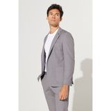 ALTINYILDIZ CLASSICS Erkek Bej Slim Fit Dar Kesim Mono Yaka Desenli Seyahat Çantalı Takım Elbise - 6 Drop - 46