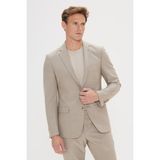 ALTINYILDIZ CLASSICS Erkek Bej Slim Fit Dar Kesim Mono Yaka Gofre Desenli Takım Elbise - 54 - 6 Drop
