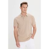 ALTINYILDIZ CLASSICS Erkek Bej Slim Fit Dar Kesim Polo Yaka %100 Pamuk Kısa Kollu Tişört