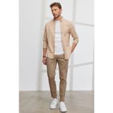 Altınyıldız Classics Erkek Bej Slim Fit Dar Kesim Yan Cepli Pamuklu Esnek Armürlü Pantolon