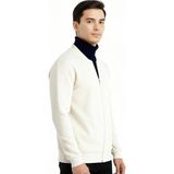 Altınyıldız Classics Erkek Bej Standart Fit Içi Polarlı 3 Iplik Fermuarlı Kolej Yaka Pamuklu Sweatshirt Ceket
