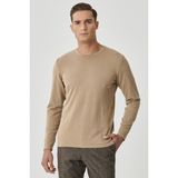 ALTINYILDIZ CLASSICS Erkek Bej Standart Fit Normal Kesim Bisiklet Yaka Desensiz Basic Triko Kazak - 2XL