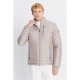 ALTINYILDIZ CLASSICS Erkek Bej Standart Fit Normal Kesim Dik Yaka Desenli Mont - 3XL