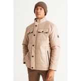 Altınyıldız Classics Erkek Bej Standart Fit Normal Kesim Dik Yaka Mont - XL