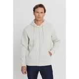 Altınyıldız Classics Erkek Bej Standart Fit Normal Kesim Içi Polarlı 3 Iplik Kapüşonlu Fermuarlı Sweatshirt Ceket