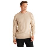 ALTINYILDIZ CLASSICS Erkek Bej Tüylenme Yapmayan Anti-pilling Standart Fit Normal Kesim Bisiklet Yaka Triko Kazak, Bej, 2XL