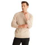 ALTINYILDIZ CLASSICS Erkek Bej Tüylenme Yapmayan Anti-pilling Standart Fit Normal Kesim Bisiklet Yaka Triko Kazak,3XL