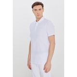 Altınyıldız Classics Erkek Beyaz %100 Pamuk Standart Fit Normal Kesim Polo Yaka Tişört - 2XL