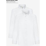 Altınyıldız Classics Erkek Beyaz 2'li Pamuklu Oxford Kolay Ütülenebilir Slim Fit Dar Kesim Gömlek Paketi - 2XL