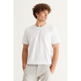 ALTINYILDIZ CLASSICS Erkek Beyaz 360 Derece Her Yöne Esneyen Slim Fit Dar Kesim Bisiklet Yaka Tişört - 3XL