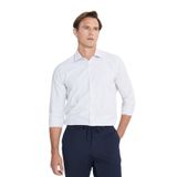 ALTINYILDIZ CLASSICS Erkek Beyaz-Bej Pamuklu Oxford Slim Fit Dar Kesim Klasik Yaka Armürlü Gömlek