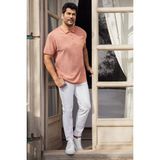 Altınyıldız Classics Erkek Beyaz Diz İzi Yapmayan 360 Derece Her Yöne Esneyen Slim Fit Diyagonal Desenli Esnek Pantolon - 50