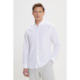Altınyıldız Classics Erkek Beyaz Düğmeli Yaka Tailored Slim Fit Oxford Gömlek - XL