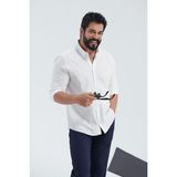 Altınyıldız Classics Erkek Beyaz Kolay Ütülenebilen %100 Pamuk Nefes Alabilen Terletmez Slim Fit Gömlek