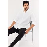 Altınyıldız Classics Erkek Beyaz Non-Iron Ütülemesi Kolay Terletmez Pamuklu Slim Fit Dar Kesim Klasik Yaka Gömlek - XL