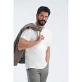 ALTINYILDIZ CLASSICS Erkek Beyaz Slim Fit Dar Kesim %100 Pamuk Bisiklet Yaka Tişört - XXL