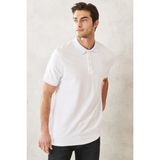 ALTINYILDIZ CLASSICS Erkek Beyaz Slim Fit Dar Kesim Polo Yaka %100 Pamuk Tişört - XL