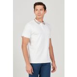 ALTINYILDIZ CLASSICS Erkek Beyaz Slim Fit Dar Kesim Polo Yaka Pamuklu Tişört