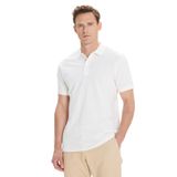 ALTINYILDIZ CLASSICS Erkek Beyaz Slim Fit Dar Kesim Polo Yaka%100 Pamuk Kısa Kollu Tişört