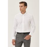 ALTINYILDIZ CLASSICS Erkek Beyaz Ütü Gerektirmeyen Non -ıron Slim Fit Dar Kesim %100 Pamuk Düğmeli Yaka Gömlek