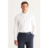 ALTINYILDIZ CLASSICS Erkek Beyaz Ütü Gerektirmeyen Non-iron Slim Fit Dar Kesim %100 Pamuk Gömlek