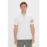 ALTINYILDIZ CLASSICS Erkek Beyaz%100 Pamuk Slim Fit Dar Kesim Polo Yaka Tişört, Beyaz, 2XL