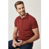 ALTINYILDIZ CLASSICS Erkek Bordo %100 Pamuk Kıvrılmaz Pike Polo Yaka Slim Fit Dar Kesim Tişört