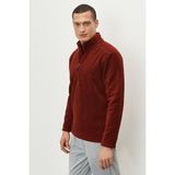 Altınyıldız Classics Erkek Bordo Anti-pilling Tüylenme Yapmayan Isı Koruyan Standart Fit Dik Yaka Polar Sweatshirt