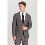 Altınyıldız Classics Erkek Bordo-Gri Slim Fit Dar Kesim Mono Yaka Desenli Kapak Cepli Esnek Takım Elbise - Bordo - Gri - 6 Drop - 48