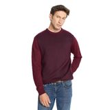 ALTINYILDIZ CLASSICS Erkek Bordo-Lacivert Standart Fit Jakarlı Triko Kazak M Beden