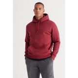 Altınyıldız Classics Erkek Bordo Standart Fit Içi Polarlı 3 Iplik Kapüşonlu Kanguru Cepli Pamuklu Sweatshirt - 2XL