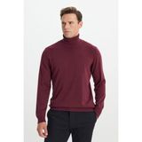 ALTINYILDIZ CLASSICS Erkek Bordo Standart Fit Normal Kesim Tam Balıkçı Yaka Pamuklu Triko Kazak,2XL