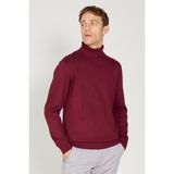 ALTINYILDIZ CLASSICS Erkek Bordo Standart Fit Normal Kesim Tam Balıkçı Yaka Triko Kazak