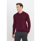 ALTINYILDIZ CLASSICS Erkek Bordo Tüylenme Yapmayan Anti Pilling Kumaş Standart Fit Normal Kesim Polo Yaka Triko Kazak - 2XL