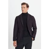 ALTINYILDIZ CLASSICS Erkek Bordo Yünlü Slim Fit Dar Kesim Mono Yaka Torba Cepli Ceket