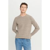 Altınyıldız Classics Erkek Bronz-grı Standart Fit Normal Kesim Bisiklet Yaka Desenli Triko Kazak - 3XL