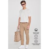 Altınyıldız Classics Erkek Camel Kanvas Diz İzi Yapmayan Slim Fit Dar Kesim Yan Cep Esnek Chino Pantolon - 52