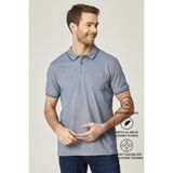 Altınyıldız Classics Erkek Çekmeyen Pamuklu Kumaş Comfort Fit Rahat Kesim Indigo-beyaz Kıvrılmaz Polo Yaka Cepli Tişört - Beyaz - İndigo