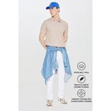 Altınyıldız Classics Erkek Çekmeyen Pamuklu Kumaş Comfort Fit Rahat Kesim Vizon Kıvrılmaz Polo Yaka Cepli Tişört
