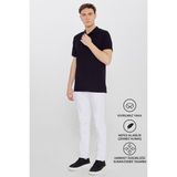 Altınyıldız Classics Erkek Çekmeyen Pamuklu Kumaş Regular Fit Rahat Kesim Koyu Siyah Kıvrılmaz Polo Yaka Cepli Tişört