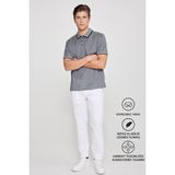 Altınyıldız Classics Erkek Çekmeyen Pamuklu Kumaş Regular Fit Rahat Kesim Siyah Kıvrılmaz Polo Yaka Cepli Tişört - XXL