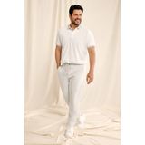Altınyıldız Classics Erkek Çekmeyen Pamuklu Kumaş Slim Fit Dar Kesim Beyaz Kıvrılmaz Polo Yaka T-shirt - XL