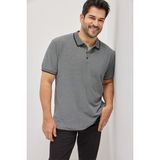 Altınyıldız Classics Erkek Çekmeyen Pamuklu Kumaş Slim Fit Dar Kesim Kıvrılmaz Polo Yaka Tişört - Siyah